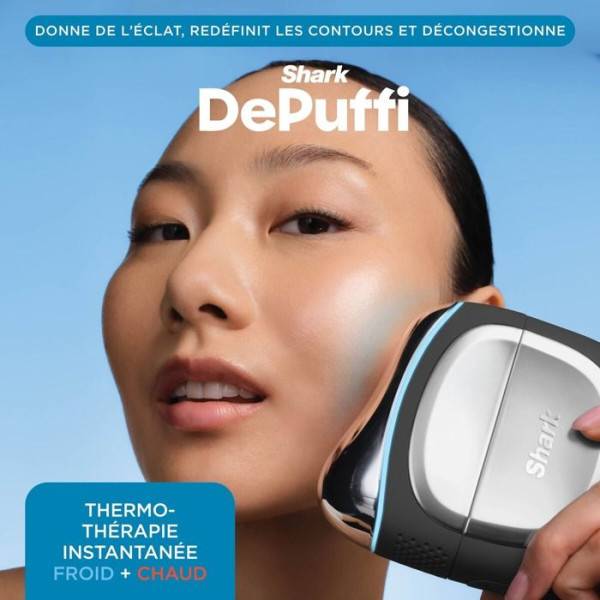 Appareil de soin du visage thermothérapie a domicile - DePuffi FH220EU SHARK - 6 niveaux de 10 a 40 °C - Contour des yeux et v - Image 3