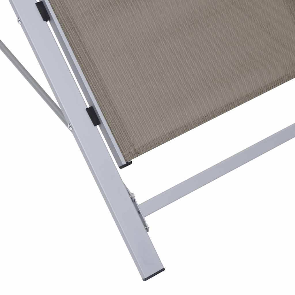 ComfortXL - Chaise longue aluminium et textilène pour plage ou jardin design ergonomique taupe - ComfortXL Outdoor Living - Image 5