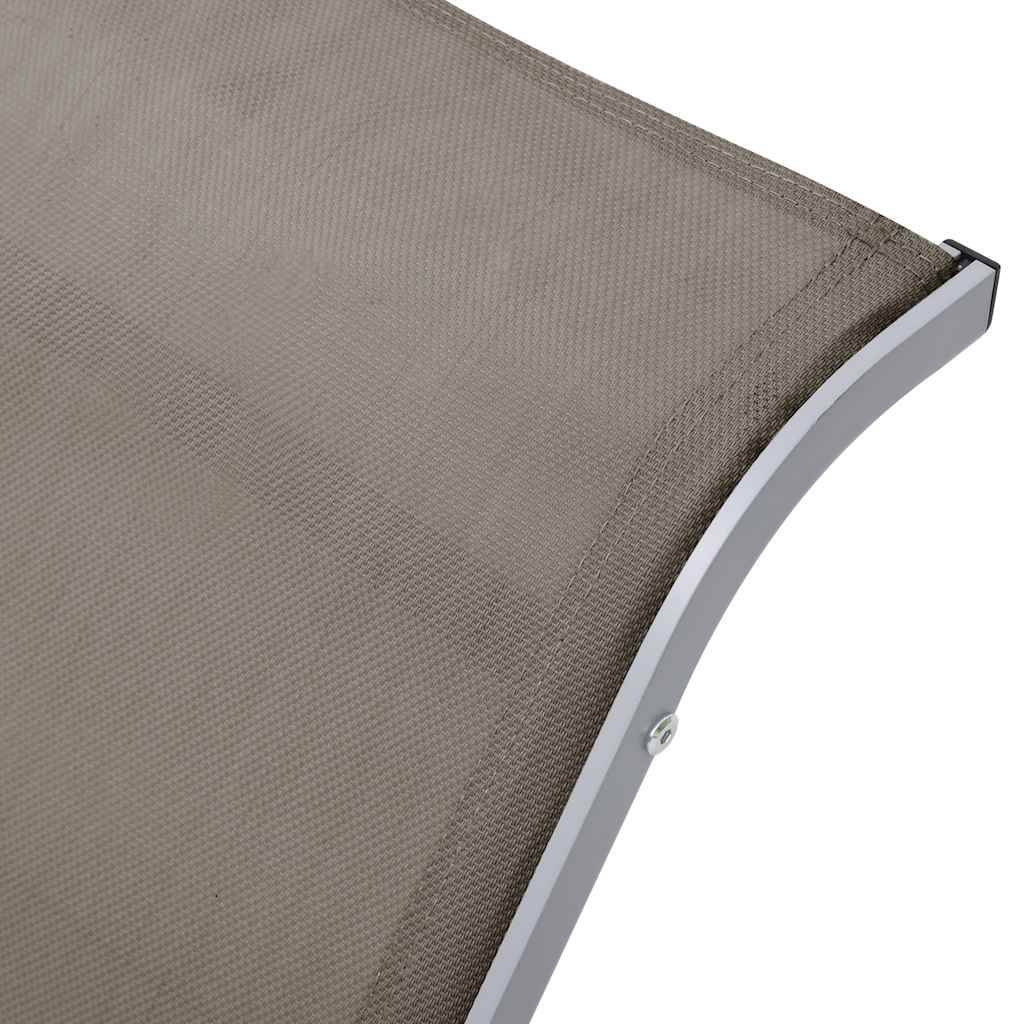 ComfortXL - Chaise longue aluminium et textilène pour plage ou jardin design ergonomique taupe - ComfortXL Outdoor Living - Image 6