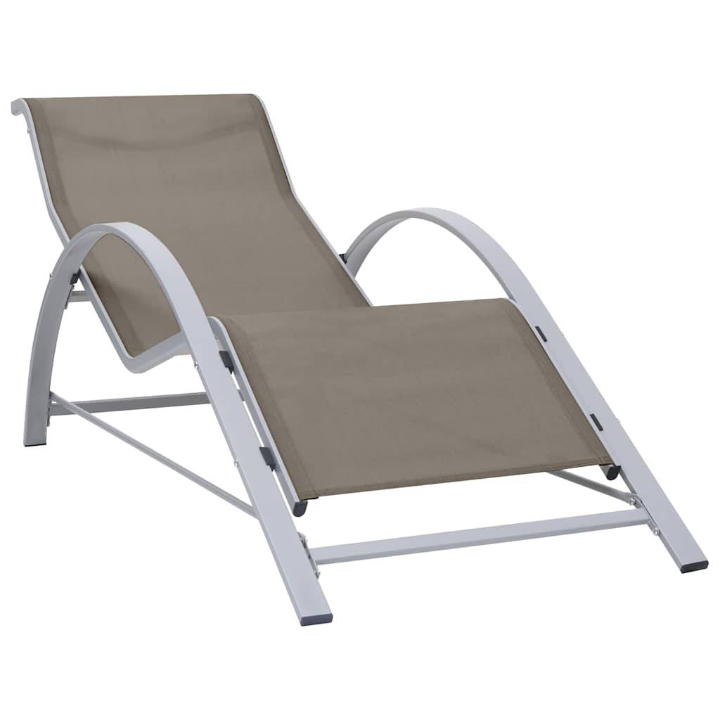 ComfortXL - Chaise longue aluminium et textilène pour plage ou jardin design ergonomique taupe - ComfortXL Outdoor Living - Image 1