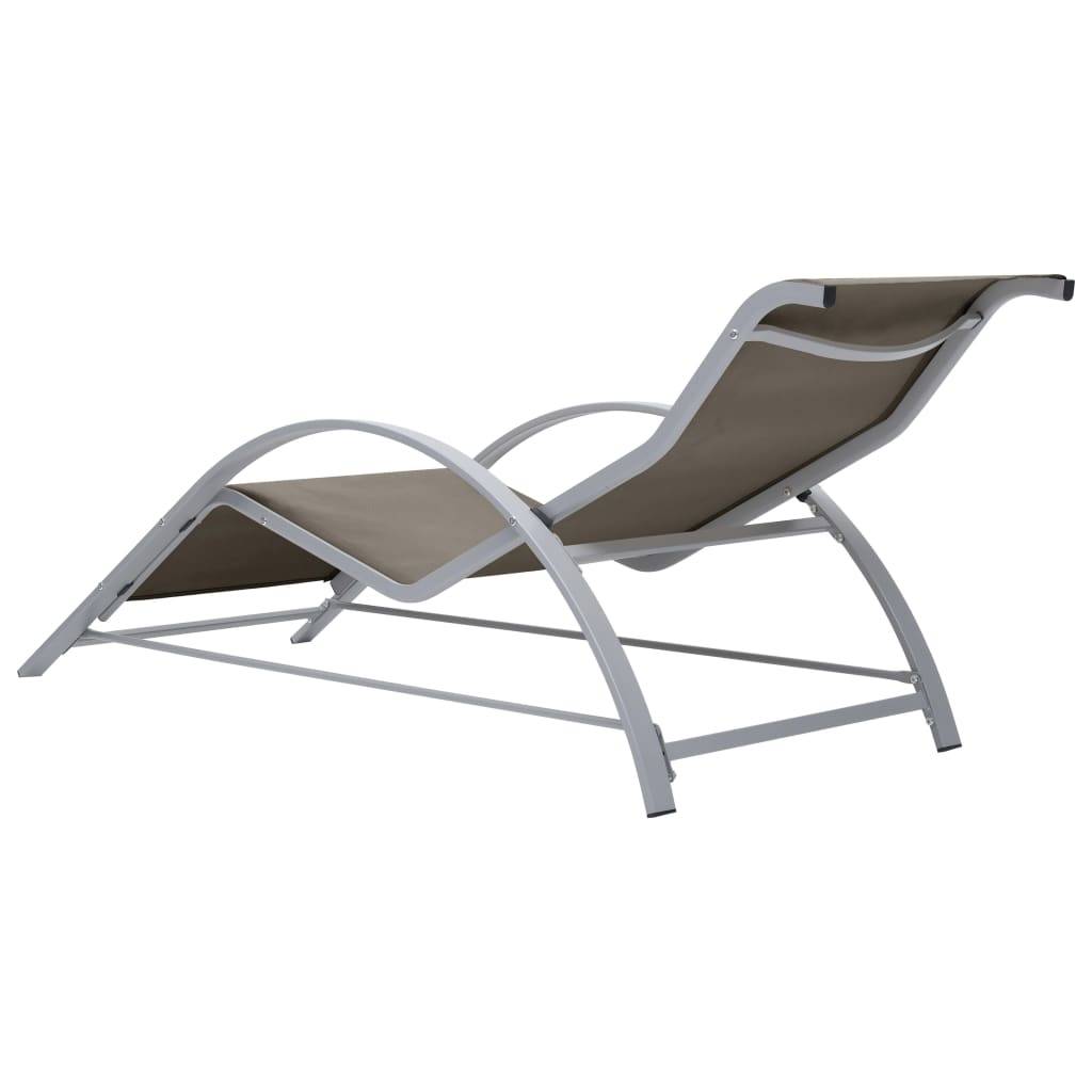 ComfortXL - Chaise longue aluminium et textilène pour plage ou jardin design ergonomique taupe - ComfortXL Outdoor Living - Image 4