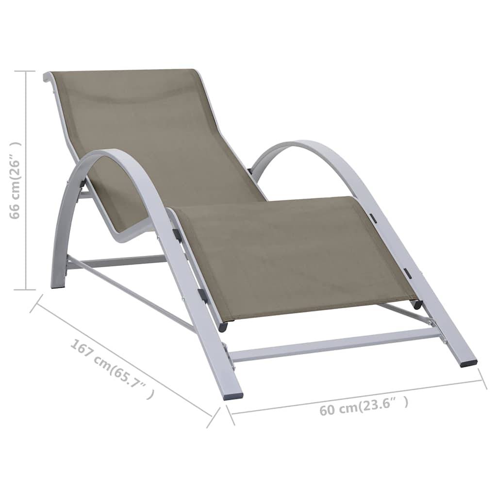 ComfortXL - Chaise longue aluminium et textilène pour plage ou jardin design ergonomique taupe - ComfortXL Outdoor Living - Image 7