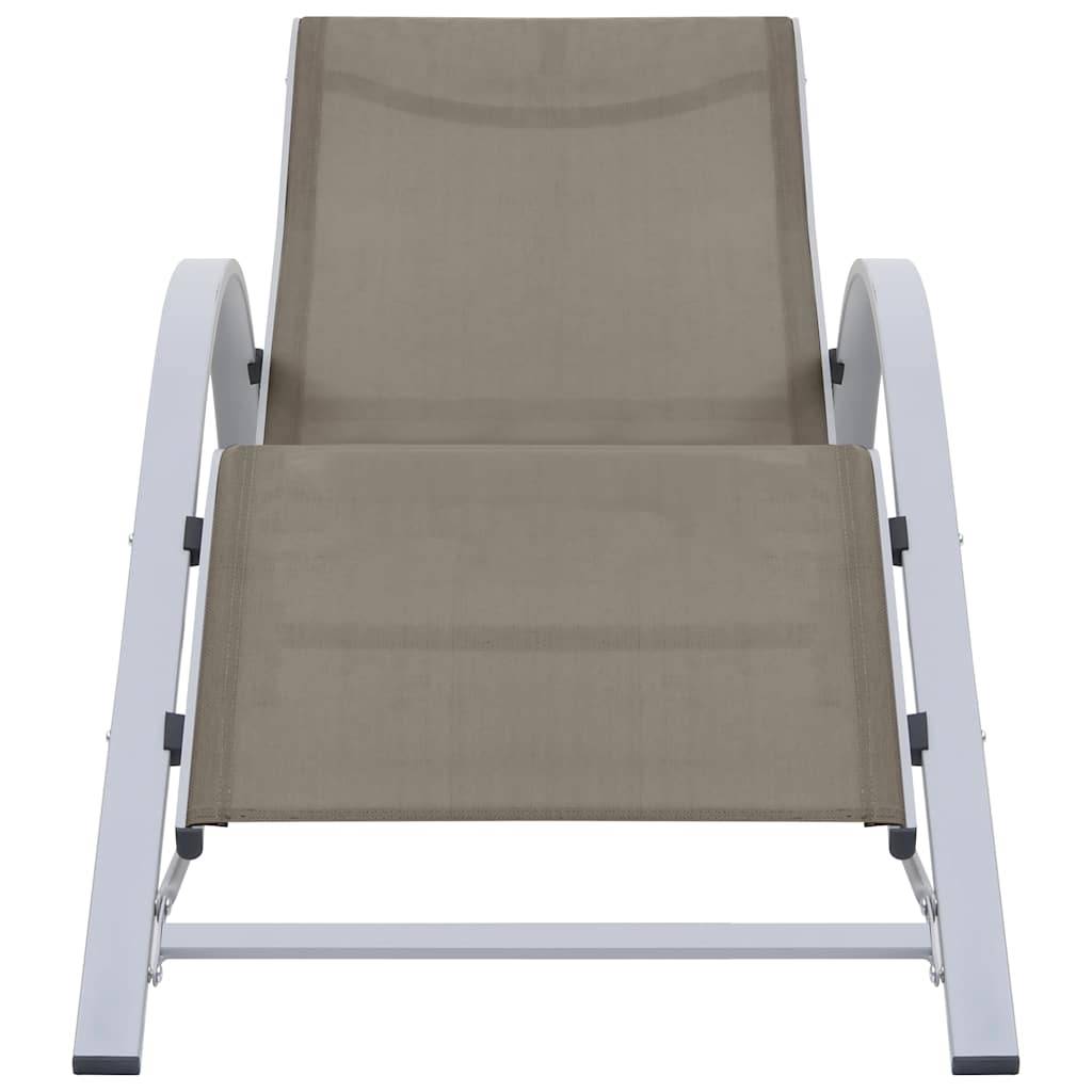 ComfortXL - Chaise longue aluminium et textilène pour plage ou jardin design ergonomique taupe - ComfortXL Outdoor Living - Image 2