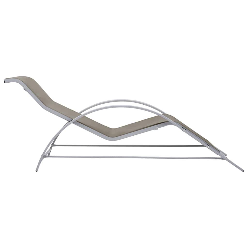 ComfortXL - Chaise longue aluminium et textilène pour plage ou jardin design ergonomique taupe - ComfortXL Outdoor Living - Image 3