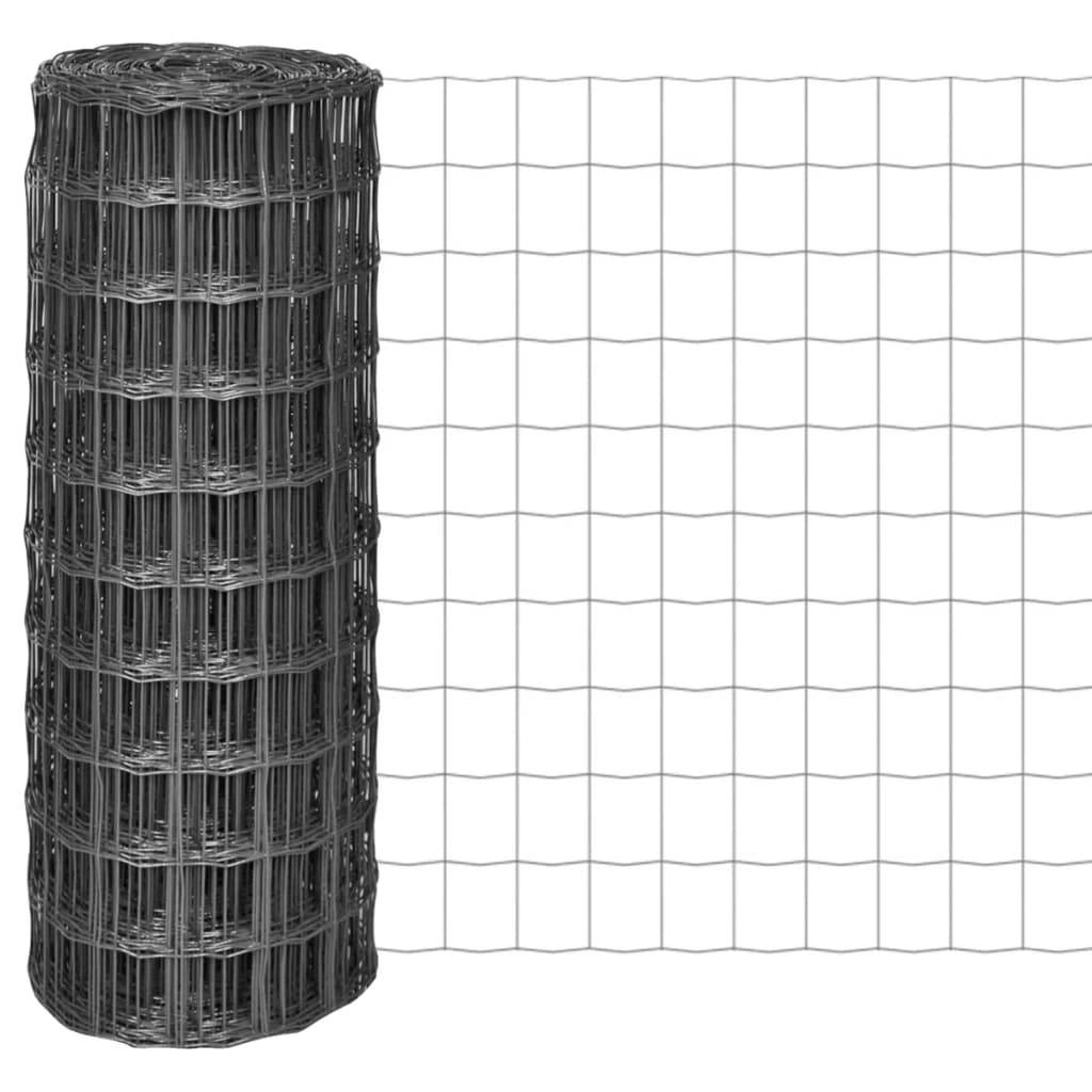 Grillage - Clôture de jardin - Barrière de jardin euro Acier 10 x 1 m Gris MP322 - Image 2