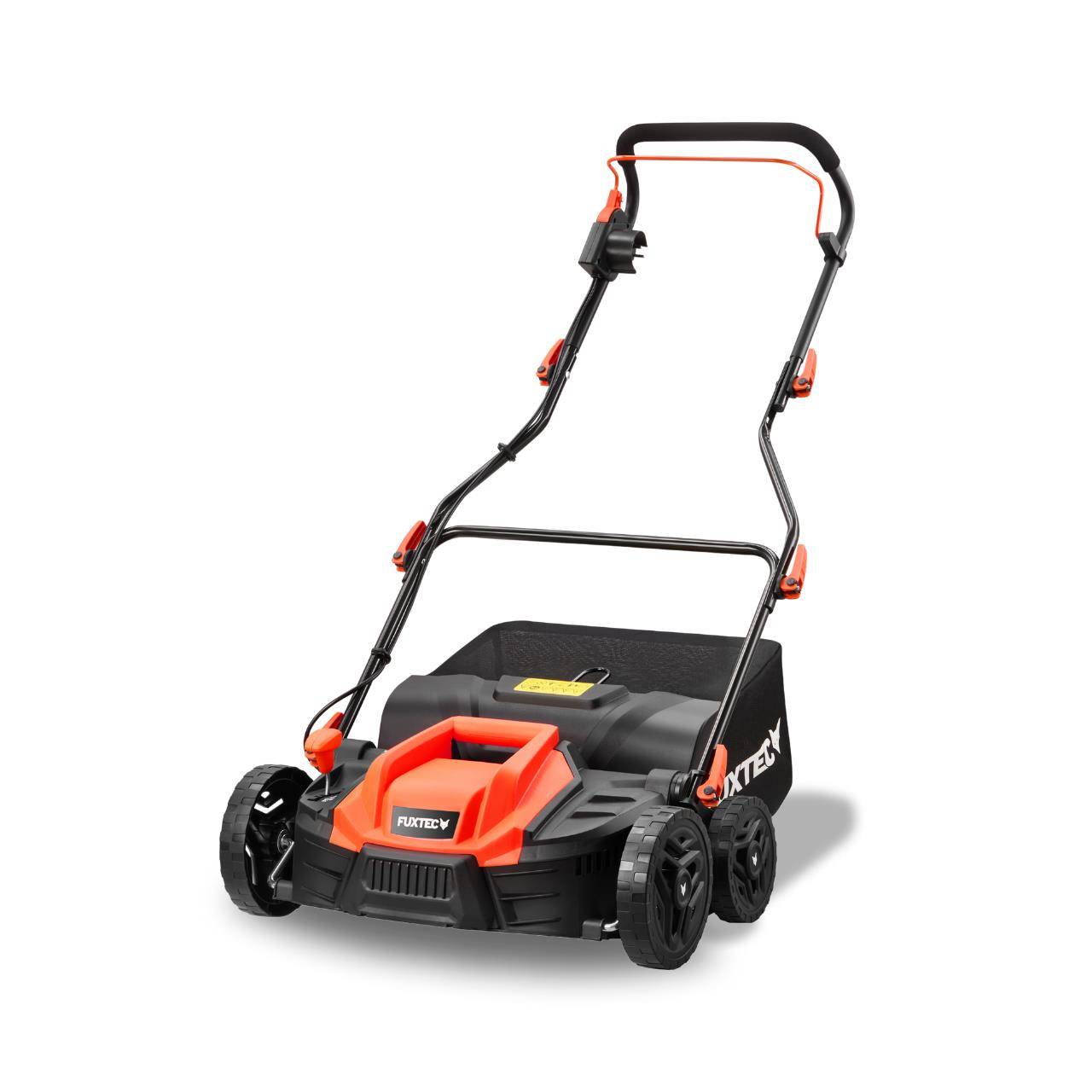 FUXTEC - Scarificateur Électrique Fx-ev360 Fuxtec, 1500 W, Largeur 36 Cm, 5 Niveaux De Profondeur, Bac 45 L, Aérateur De Gazon - Image 1