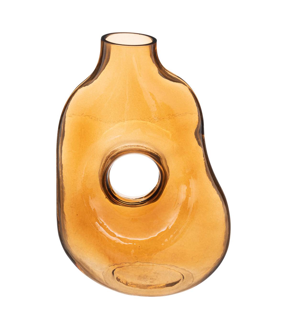 Atmosphera - Vase déco en Verre Ambre H 24.5 cm - Image 1