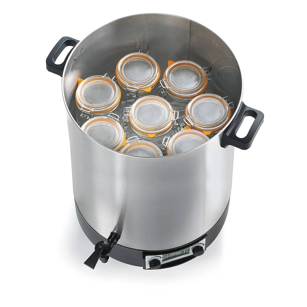 Stérilisateur de bocaux électrique cuve inox avec ecran lcd, robinet et minuteur 45l 2500w STERI PRO INOX 45L LCD Robby - Image 2
