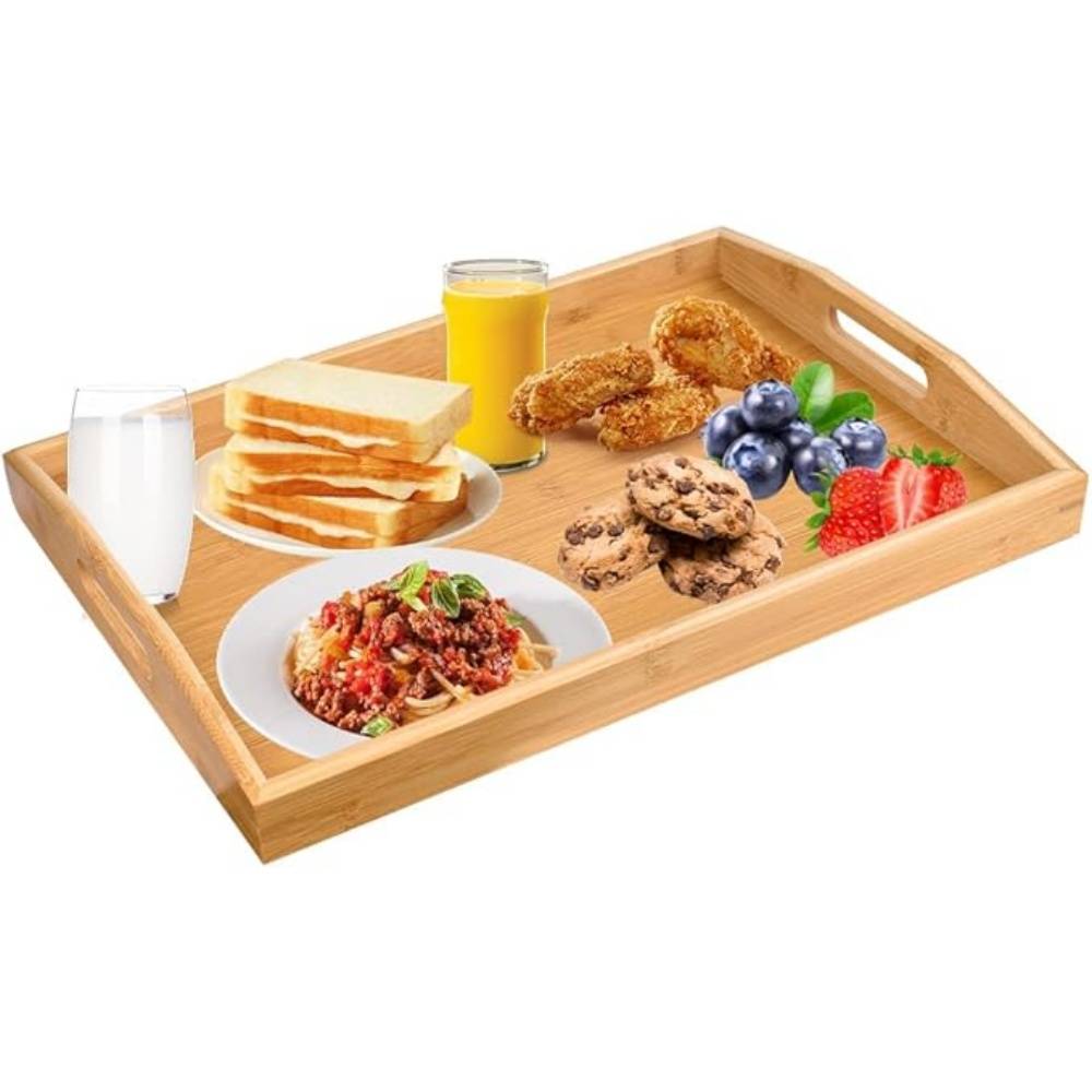 DtopbuyAge - Plateau de Service Rectangulaire en Bambou 35 * 22 * 5cm DtopbuyAge - Image 2