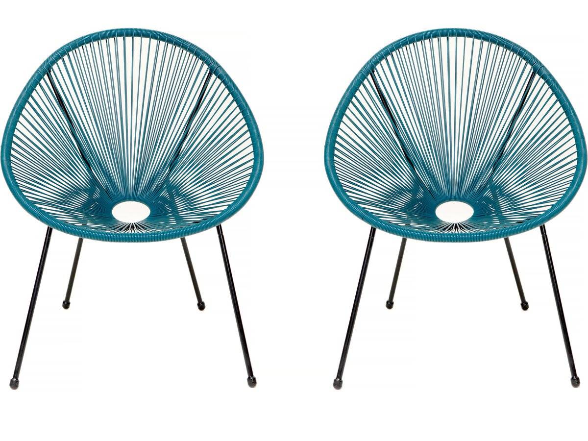 Lot De 2 Fauteuils De Jardin "ania" - Bleu Clair -habitat Et Jardin - Image 1