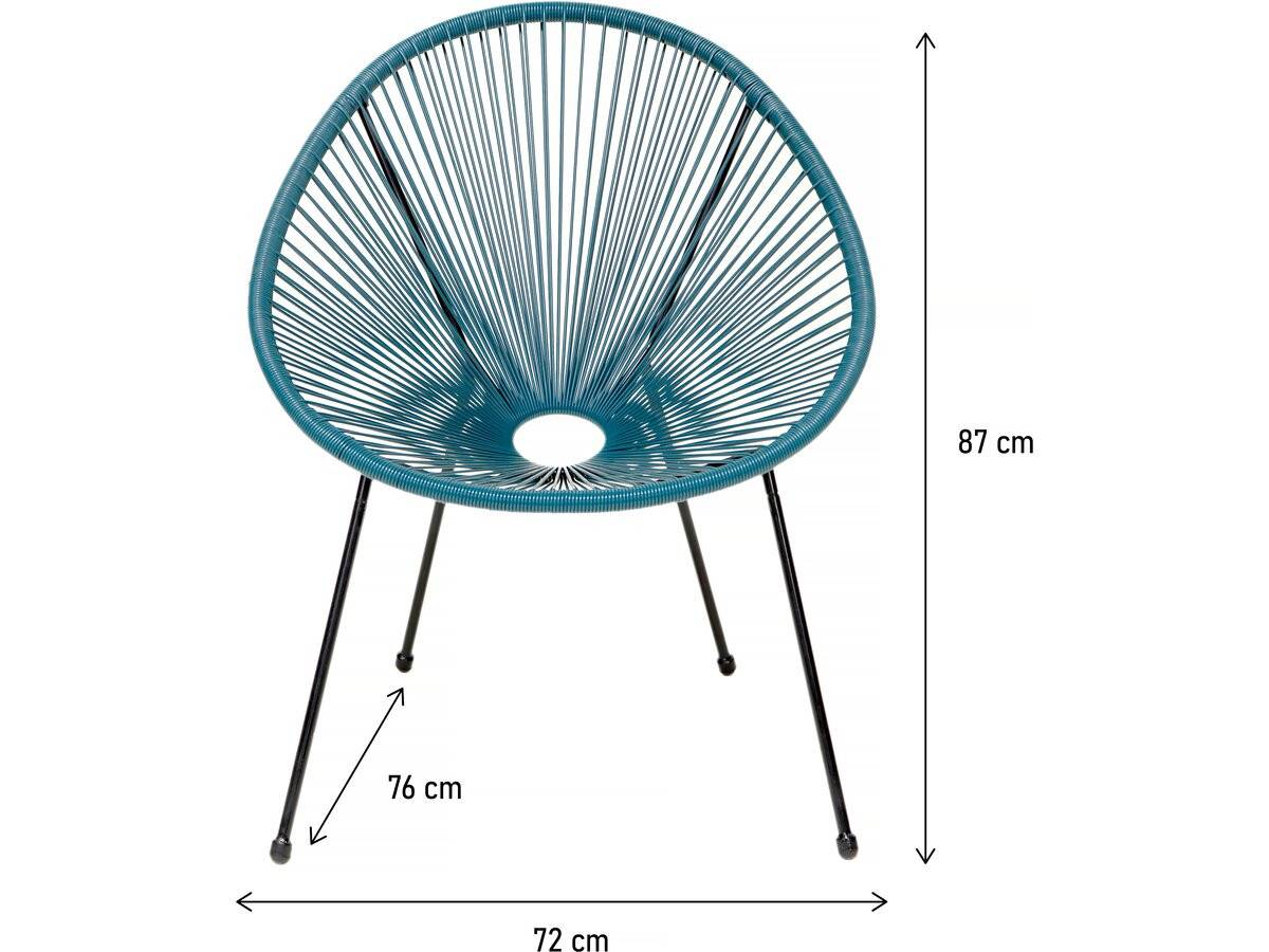 Lot De 2 Fauteuils De Jardin "ania" - Bleu Clair -habitat Et Jardin - Image 3