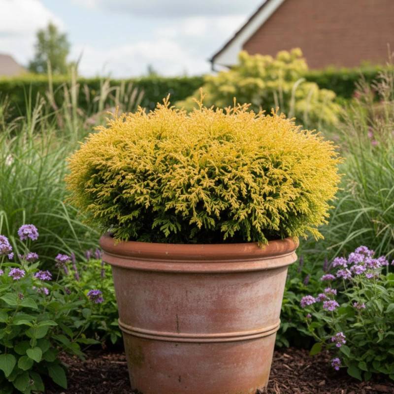 Thuya du Canada occidentalis Golden Tuffet, Thuja occidentalis - - Image 3