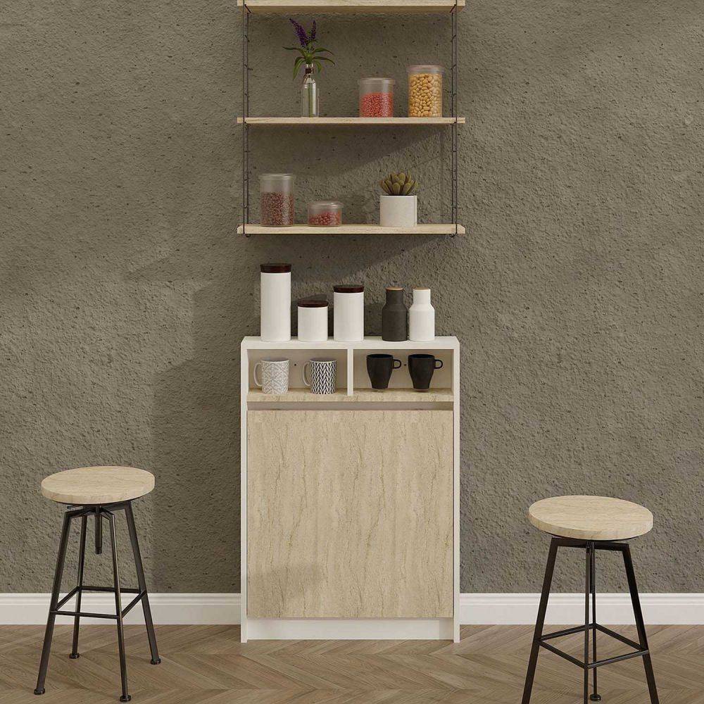 Hanah Home - Table de cuisine pliante avec rangements Bracked - Image 4