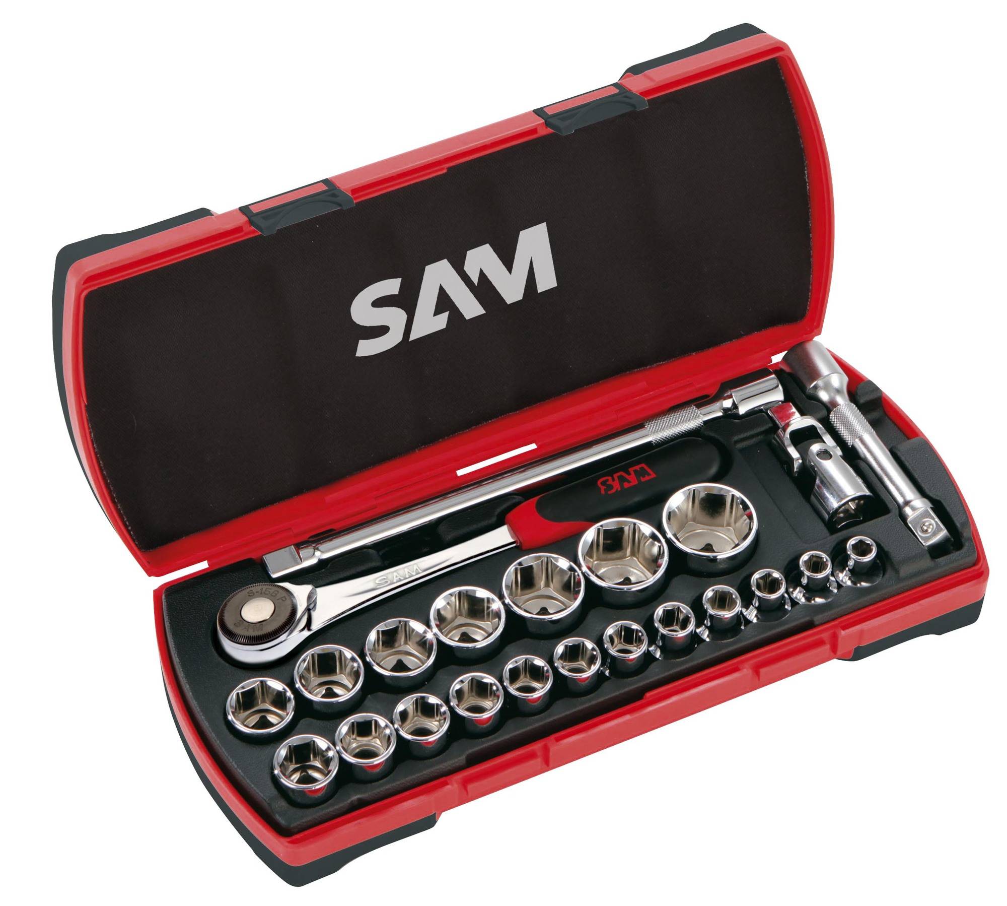 Coffret de douilles et accessoires 1/2'' - 23 outils - SAM OUTILLAGE - 75-SH23Z