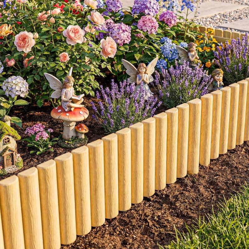 Clôture bordure de jardin en bois pour parterres séparation décorative 176x30cm - ComfortXL Outdoor Living - Image 1