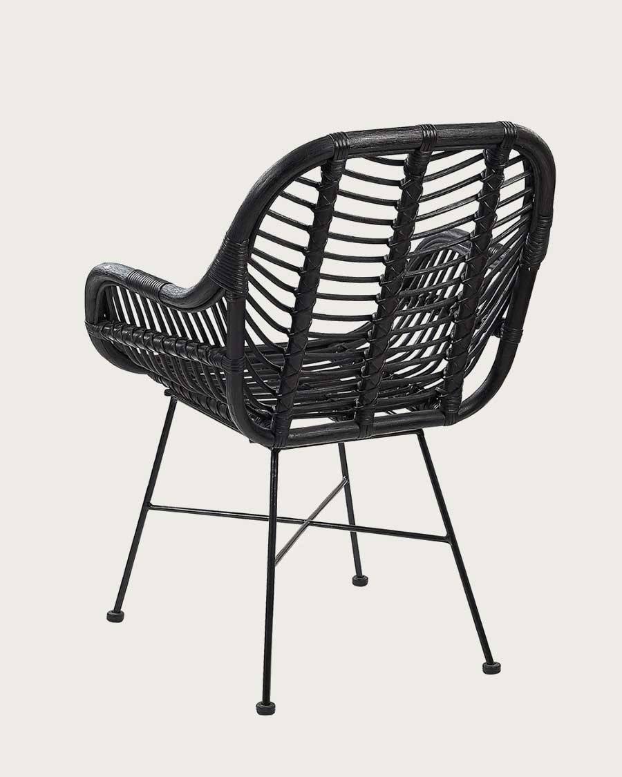 Myko - Lot de 4 chaises Myko en rotin noir - UNIQKA - Image 3