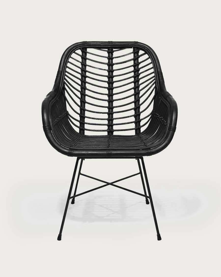 Myko - Lot de 4 chaises Myko en rotin noir - UNIQKA - Image 4