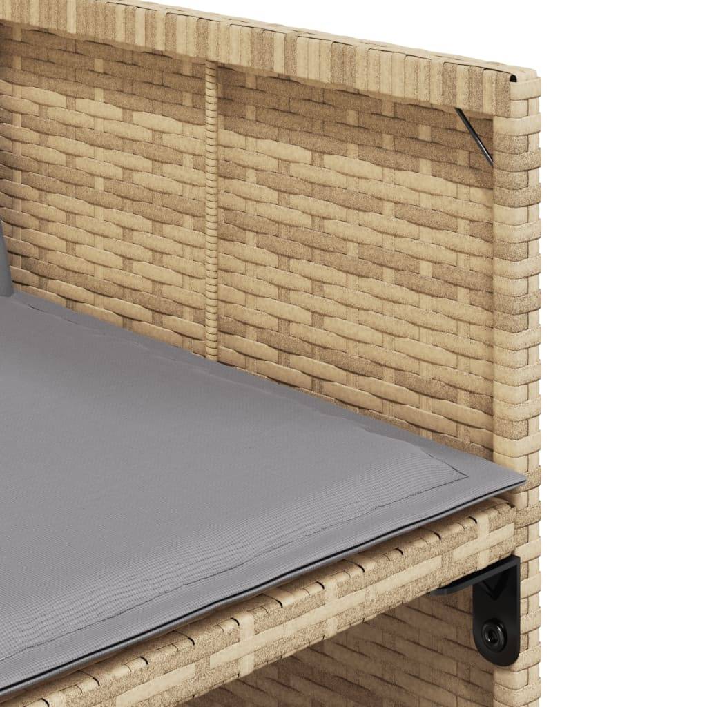 Maison Chic - Ensemble de 5 pcs table de jardin et chaises avec coussins - mobilier de jardin mélange beige rotin-JU2587 - Image 8