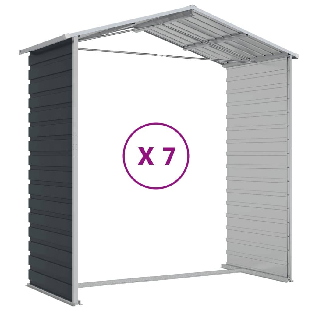 Vidaxl - Abri de jardin anthracite 191x640x198 cm acier galvanisé vidaXL 3188259 - Image 8