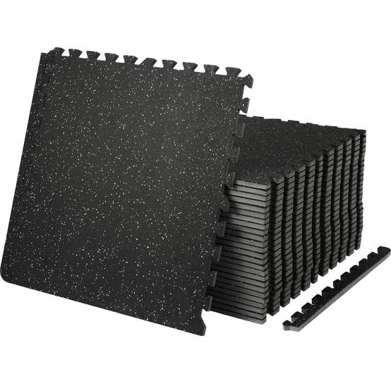 VEVOR Tapis en Caoutchouc à Emboîtement 25 Pcs, Epaisseur 14 mm, 9,3 m², Réduction du Son. - Image 1