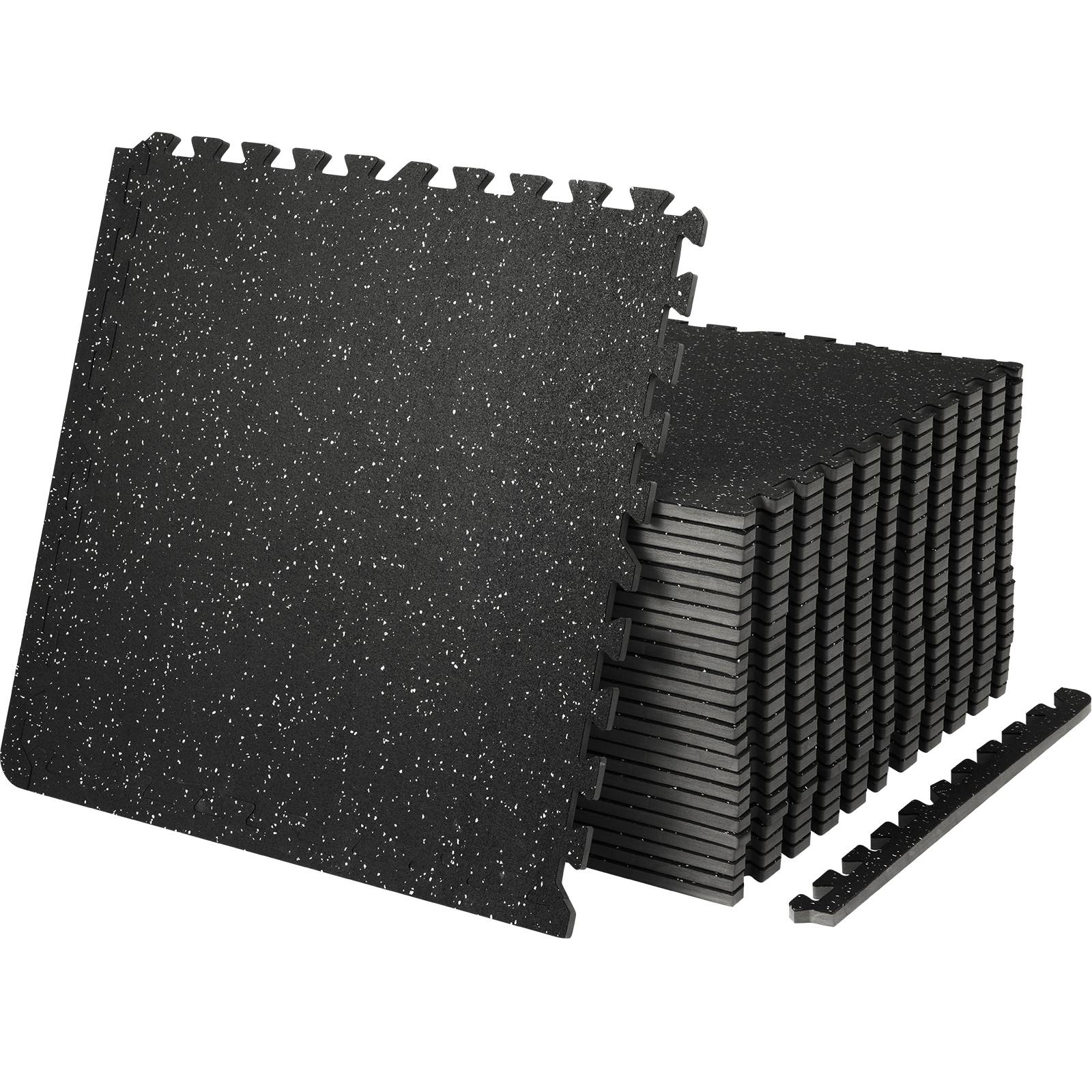 VEVOR Tapis en Caoutchouc à Emboîtement 25 Pcs, Epaisseur 14 mm, 9,3 m², Réduction du Son.