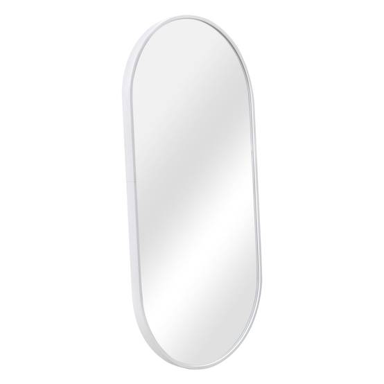 Miroir mural avec kit de montage elliptique 40 x 80 cm blanc - Image 1