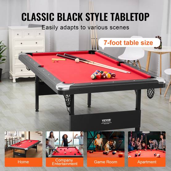 Vevor - VEVOR Table de billard pliable 213.4cm, kit complet avec accessoires, pour maison, club. - Image 6