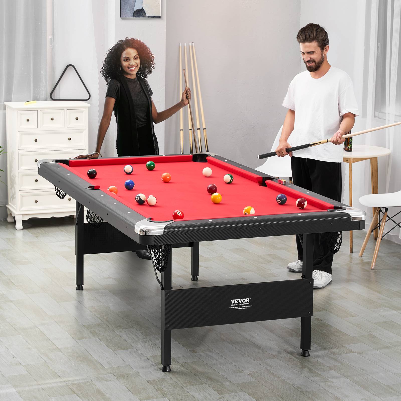 Vevor - VEVOR Table de billard pliable 213.4cm, kit complet avec accessoires, pour maison, club. - Image 8