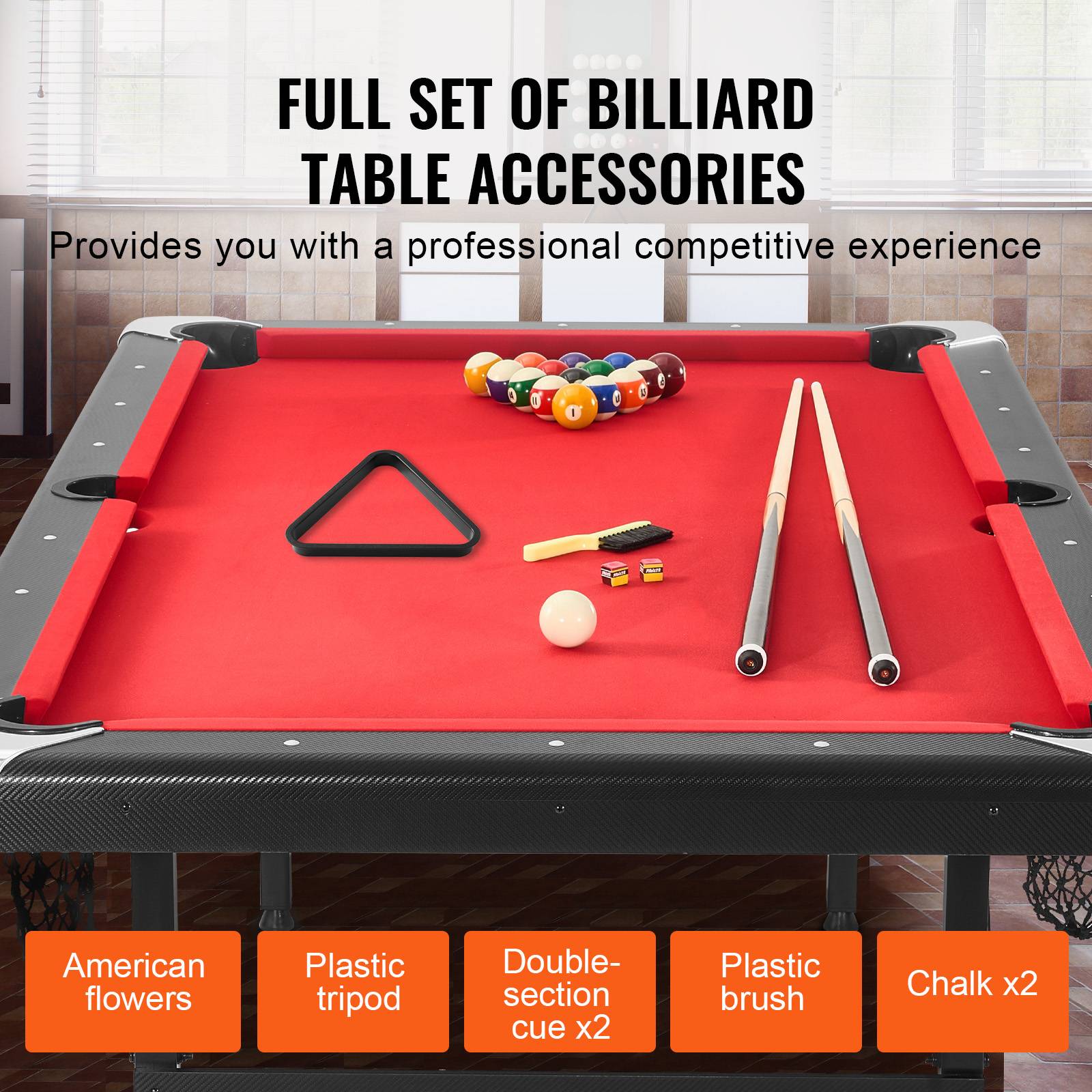 Vevor - VEVOR Table de billard pliable 213.4cm, kit complet avec accessoires, pour maison, club. - Image 4