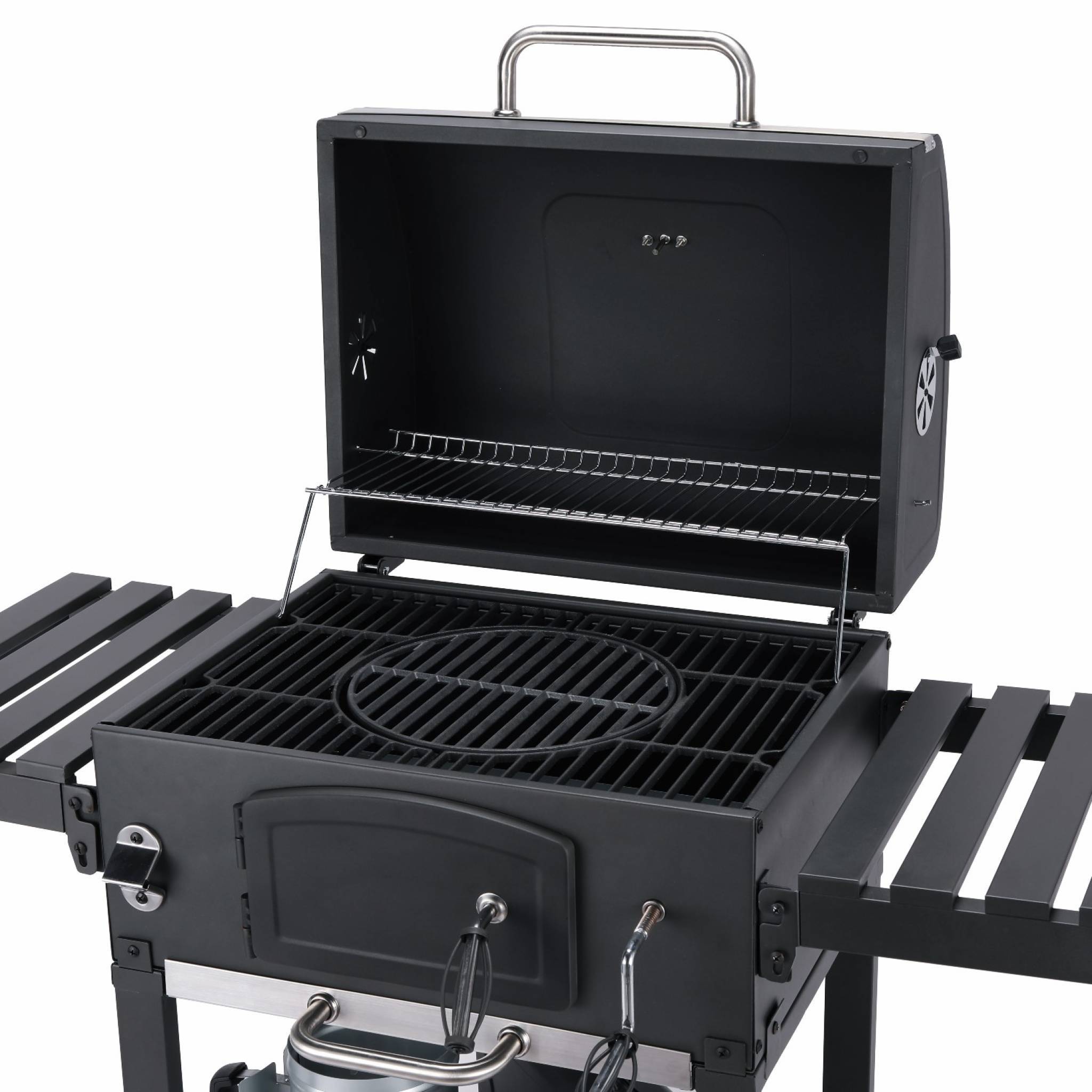 sweeek - Barbecue fumoir charbon avec récupérateur cendres et tablettes pliables – Sweeek - Image 6