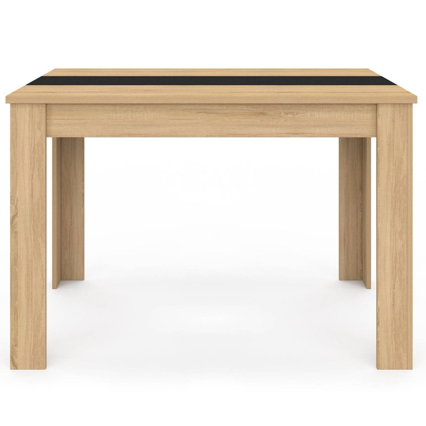 Table à manger rectangle ROZY 4 personnes façon hêtre et noire 110 cm - Image 3