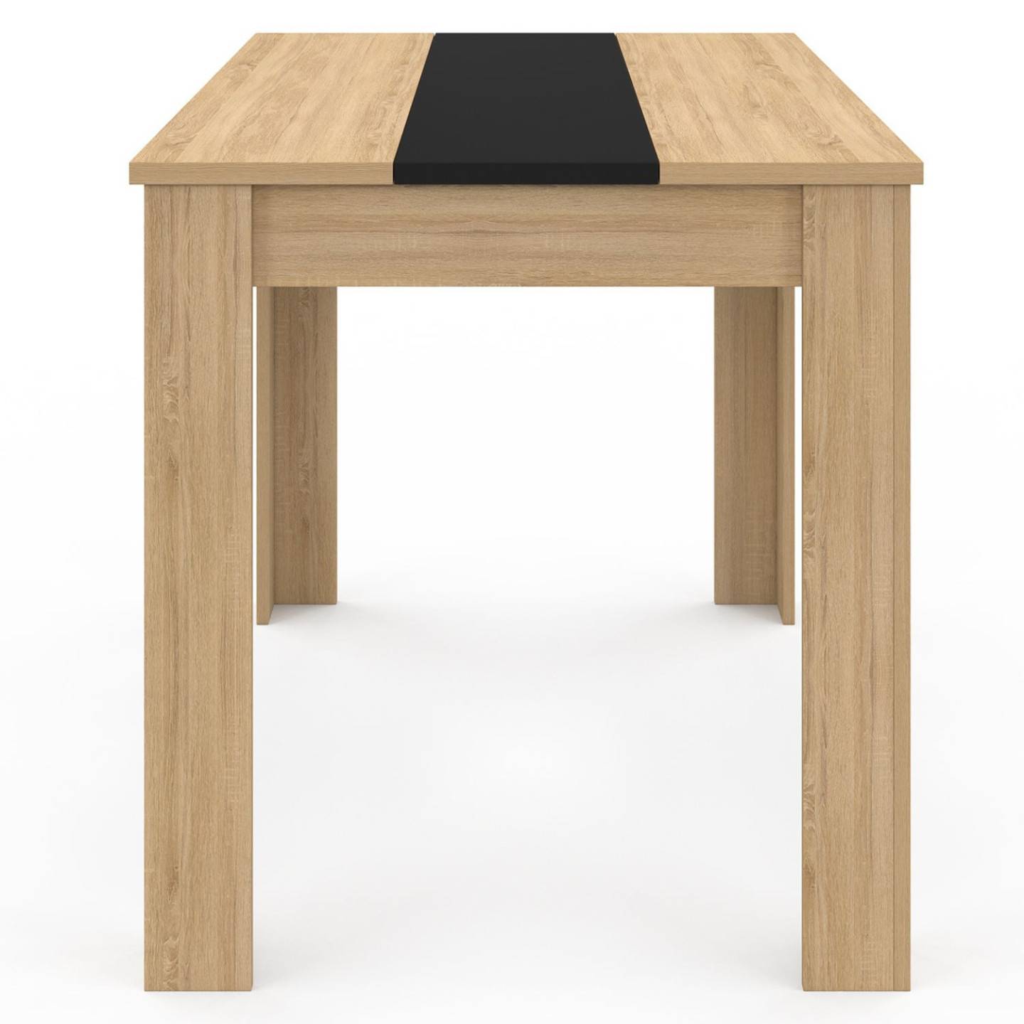Table à manger rectangle ROZY 4 personnes façon hêtre et noire 110 cm - Image 4