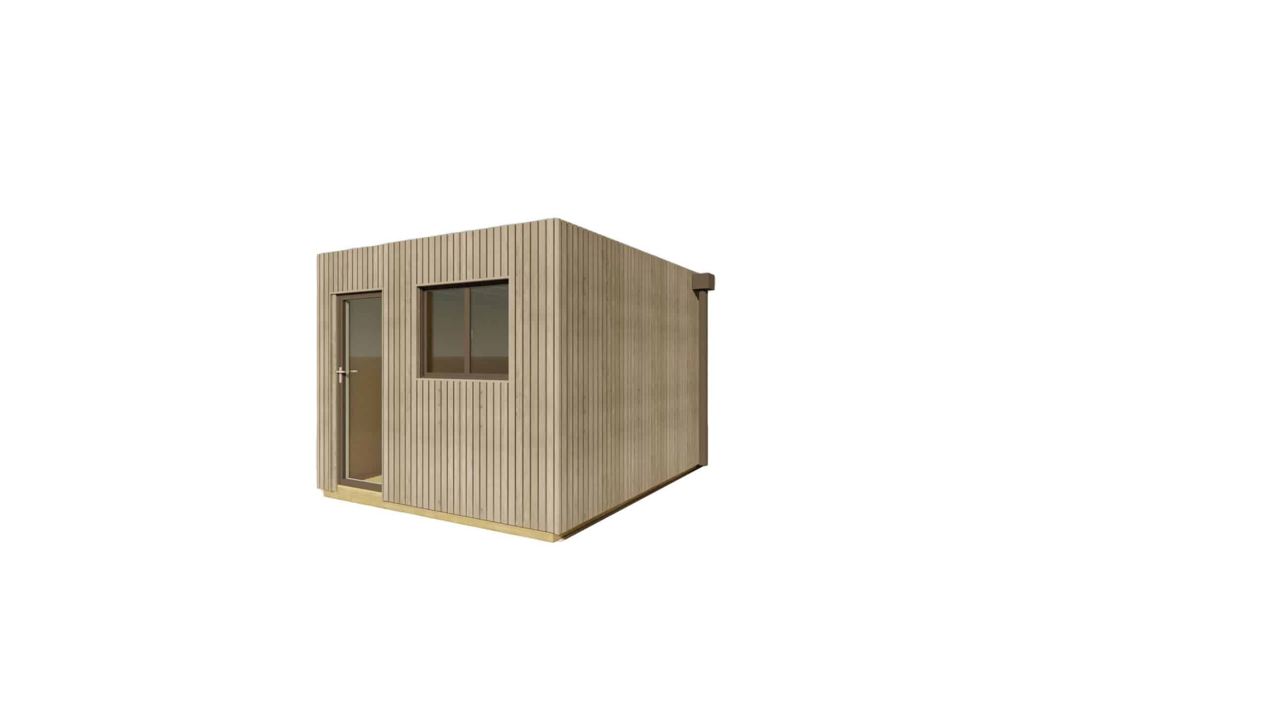 Sans Marque - STUDIO DE JARDIN / 11,8 m2 - 3,35 x 3,52m / Plancher isolé / Bardage Gris / Intérieur OSB / Livraison Gratuite / Studio Français - Image 2