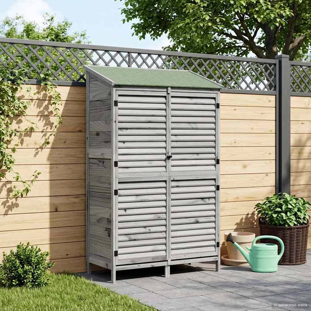 PANGIVO - Abri de jardin bois de sapin gris 106 x 56 x 176.5 cm, poids:27.8kg - PANGIVO - Image 3