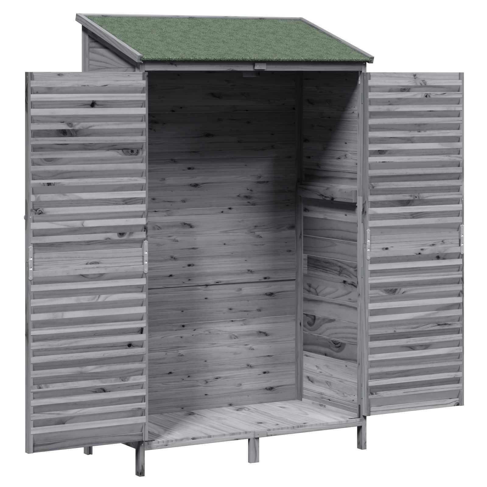 PANGIVO - Abri de jardin bois de sapin gris 106 x 56 x 176.5 cm, poids:27.8kg - PANGIVO - Image 4
