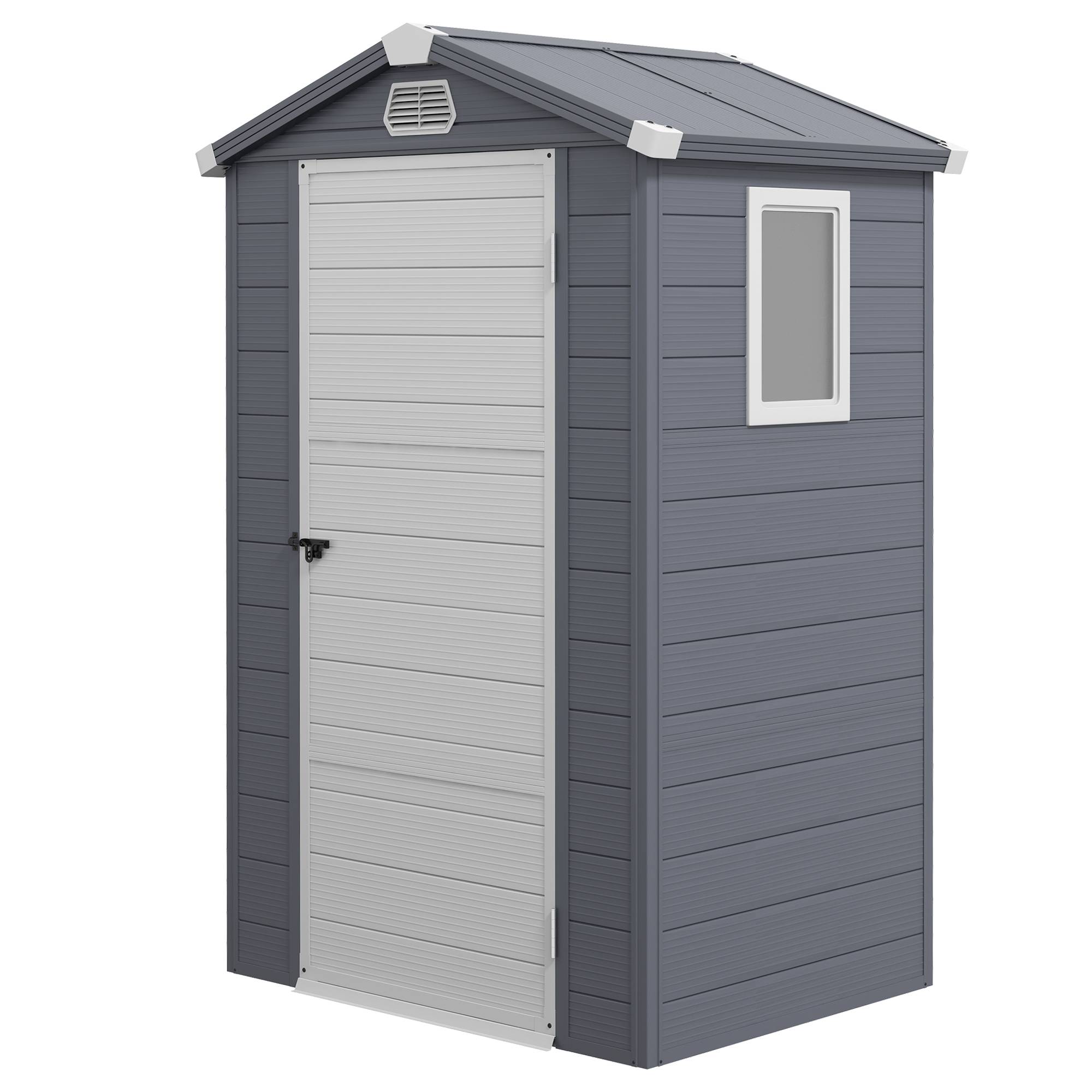 Abri de jardin 1,1 m² toit pente 133x102x180-208 cm, cabane rangement extérieur sécurisée outils jardin - Image 1