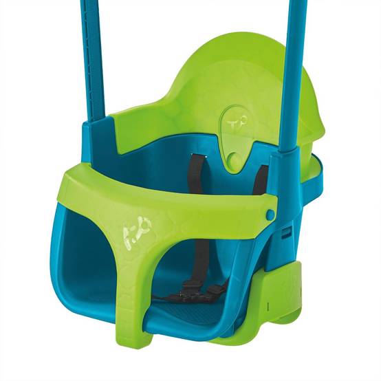 Balançoire siège bébé évolutif QUADPOD 4 en 1 h190-250cm vert et bleu - Image 1