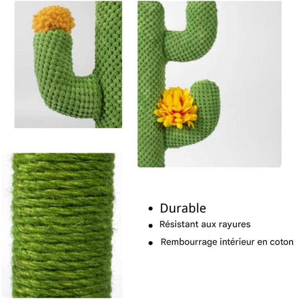 Griffoir en forme de cactus en jute pour chat, hauteur 60 cm, couleur verte, facile à installer Lytech - Image 3