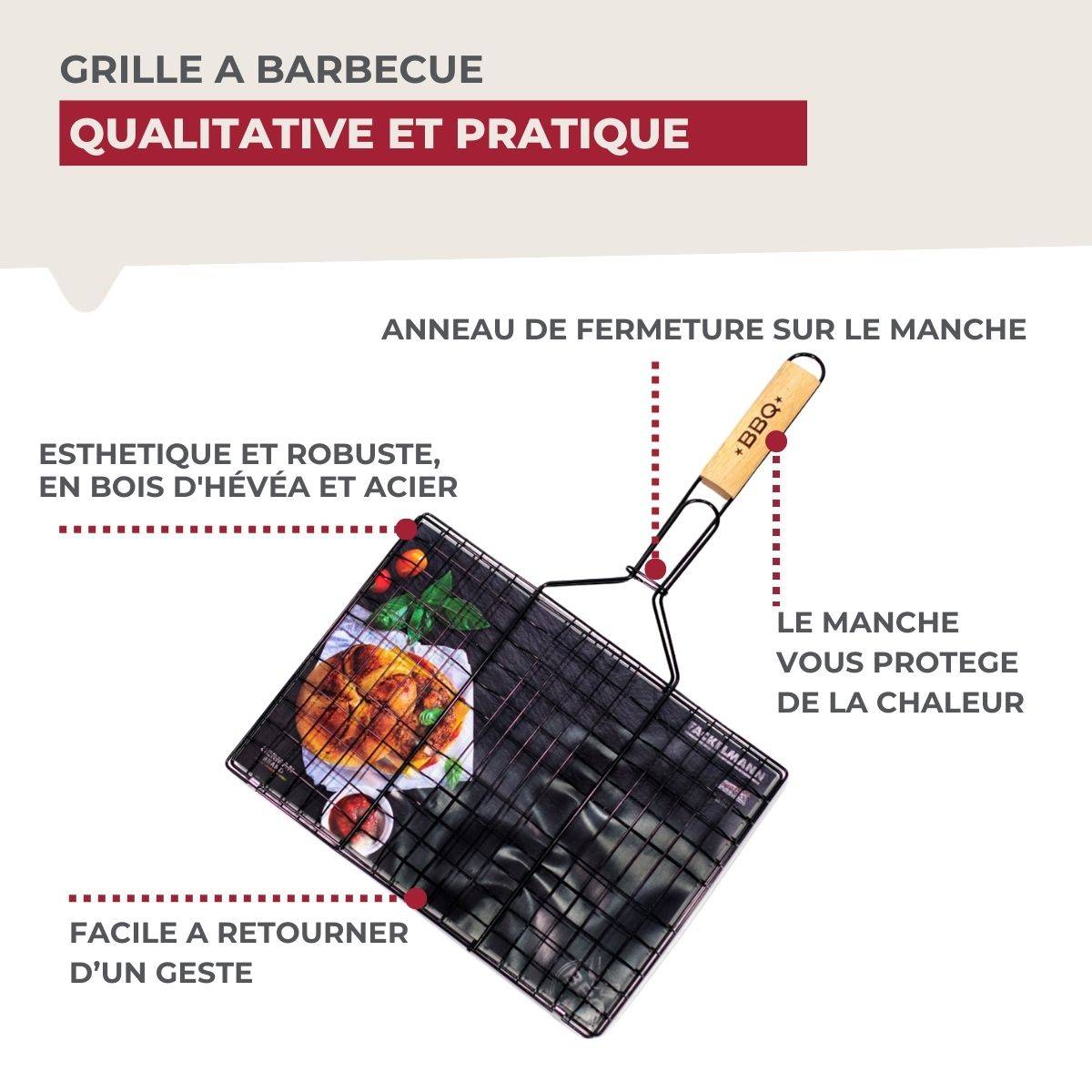 Grille de barbecue 35 x 25,5 x 54 cm Fackelmann BBQ Edition - Image 4