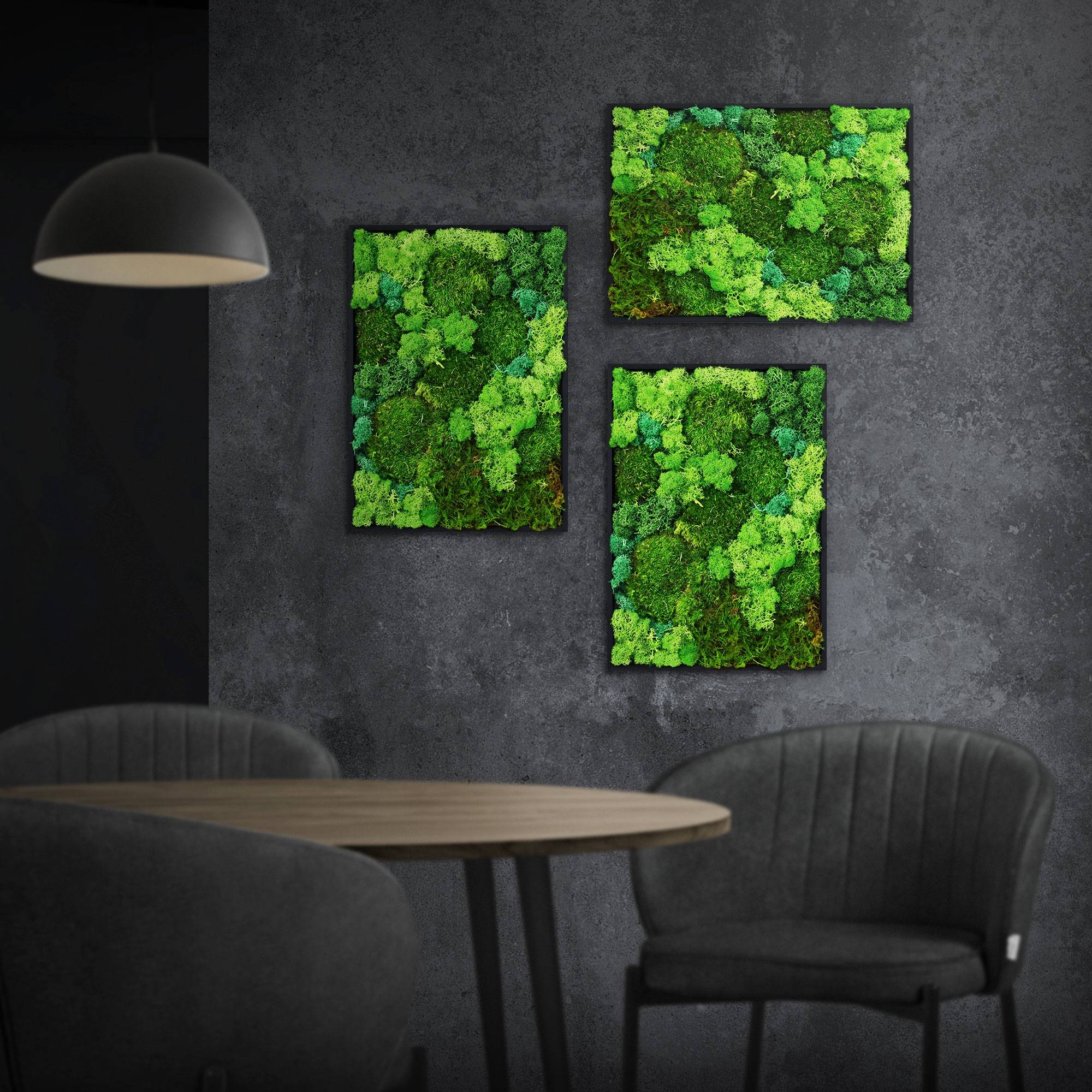 Ecd-Germany - Tableau végétal mural, mélange de mousses stabilisées, rectangulaire, 38 x 27 cm, vert, décoration d'intérieur effet 3D, sans entretien, pièce unique - Image 1