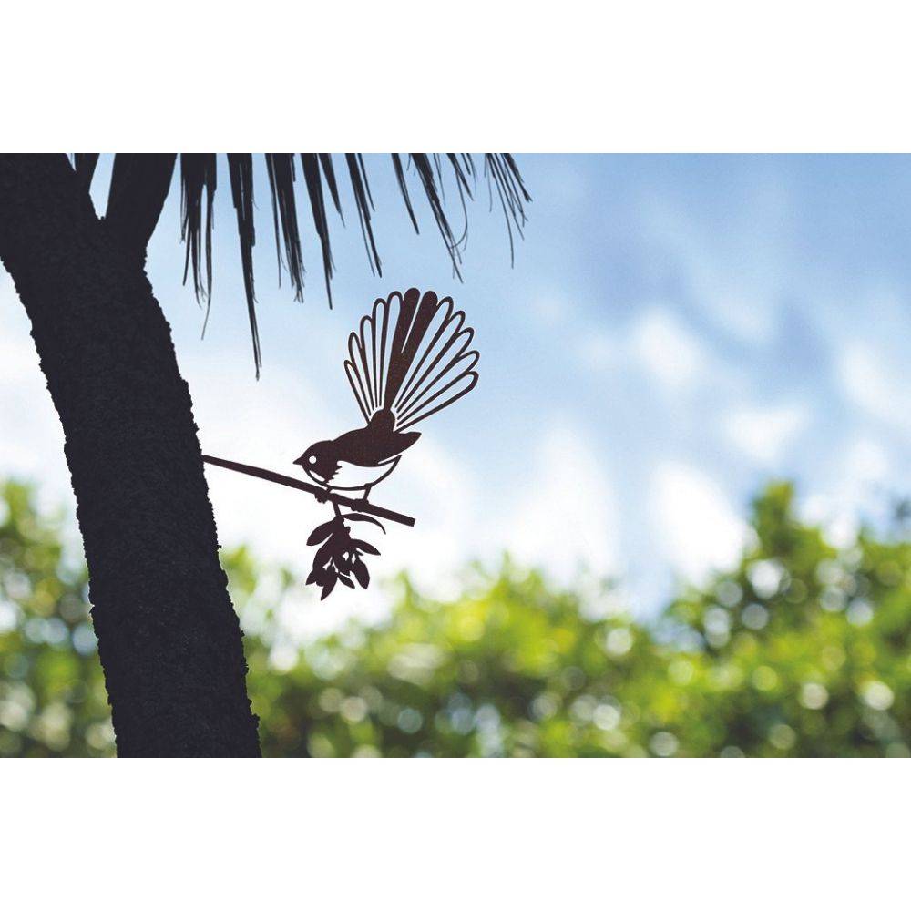 Metalbird - Oiseau sur pique rhipidura en acier corten - Image 3