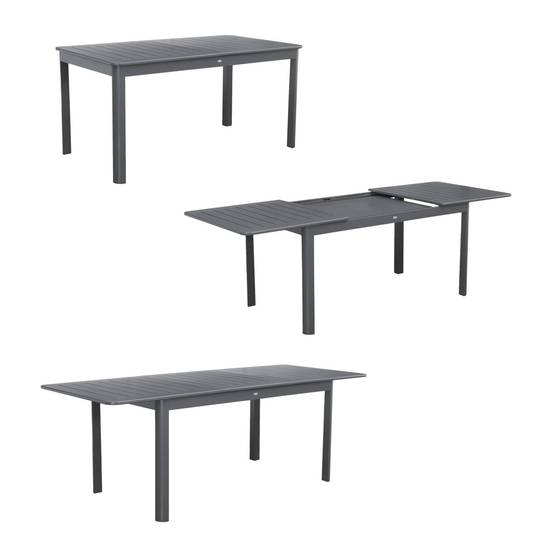 sweeek - Table de jardin extensible aluminium et textilène anthracite. 6 chaises. 2 fauteuils. 8 places. 236.5 x 100 x 75 cm | sweeek - Image 6