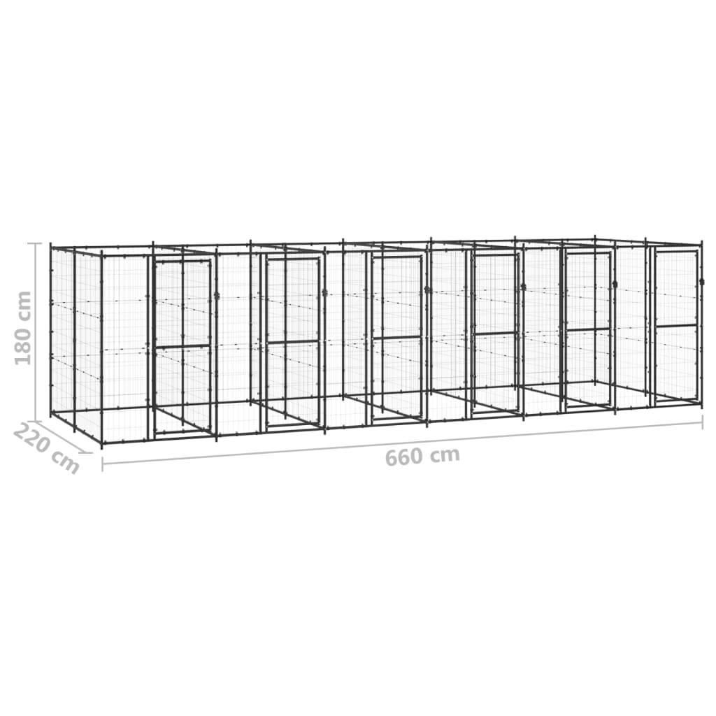 Vidaxl - Chenil extérieur Acier 14,52 m² vidaXL 3082264 - Image 3