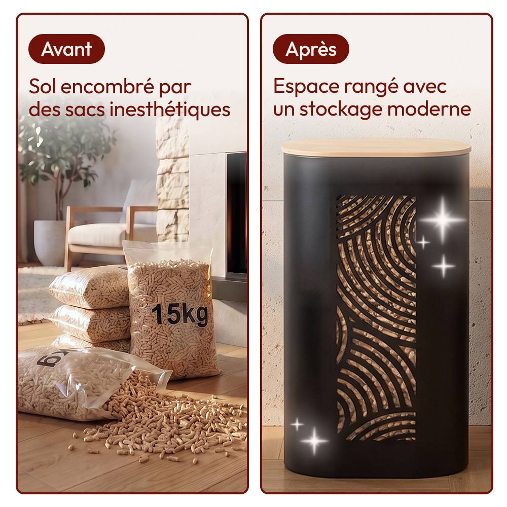 Réservoir Pellets & Granulés, Niveau Visible, 15kg, Métal Noir CASABEL - Image 6