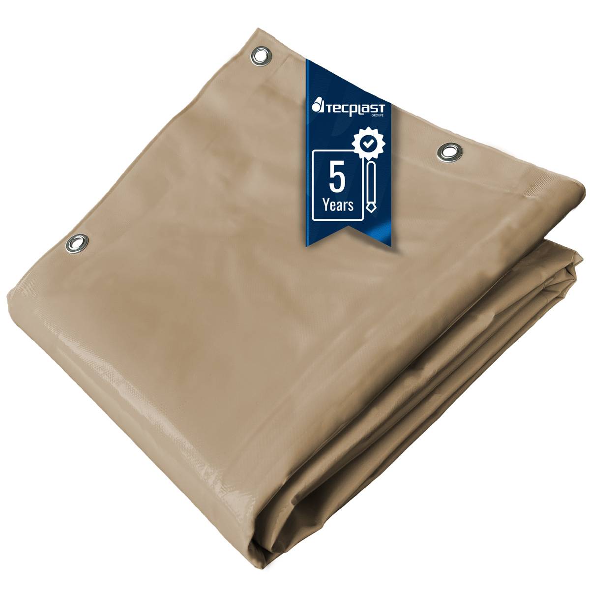 Bâche Agricole 4x6 m LP506AG Beige foncé - Garantie 5 ans - Bâche PVC étanche de protection pour Matériel agricole TECPLAST - Image 1