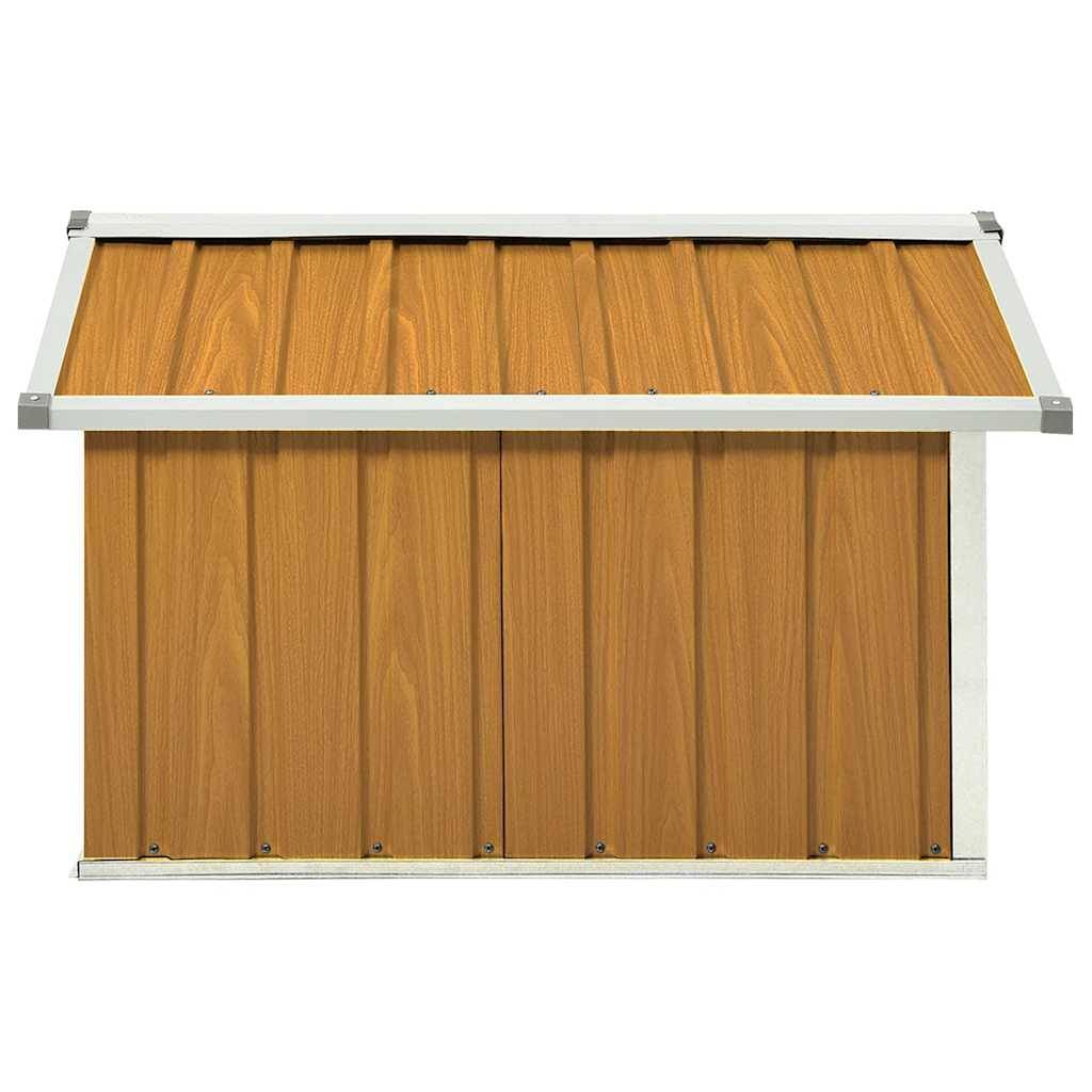 Abri pour robot tondeuse acier galvanisé marron 92 x 97 x 63 cm - PANGIVO - Image 5