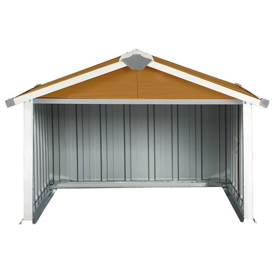 Abri pour robot tondeuse acier galvanisé marron 92 x 97 x 63 cm - PANGIVO - Image 4