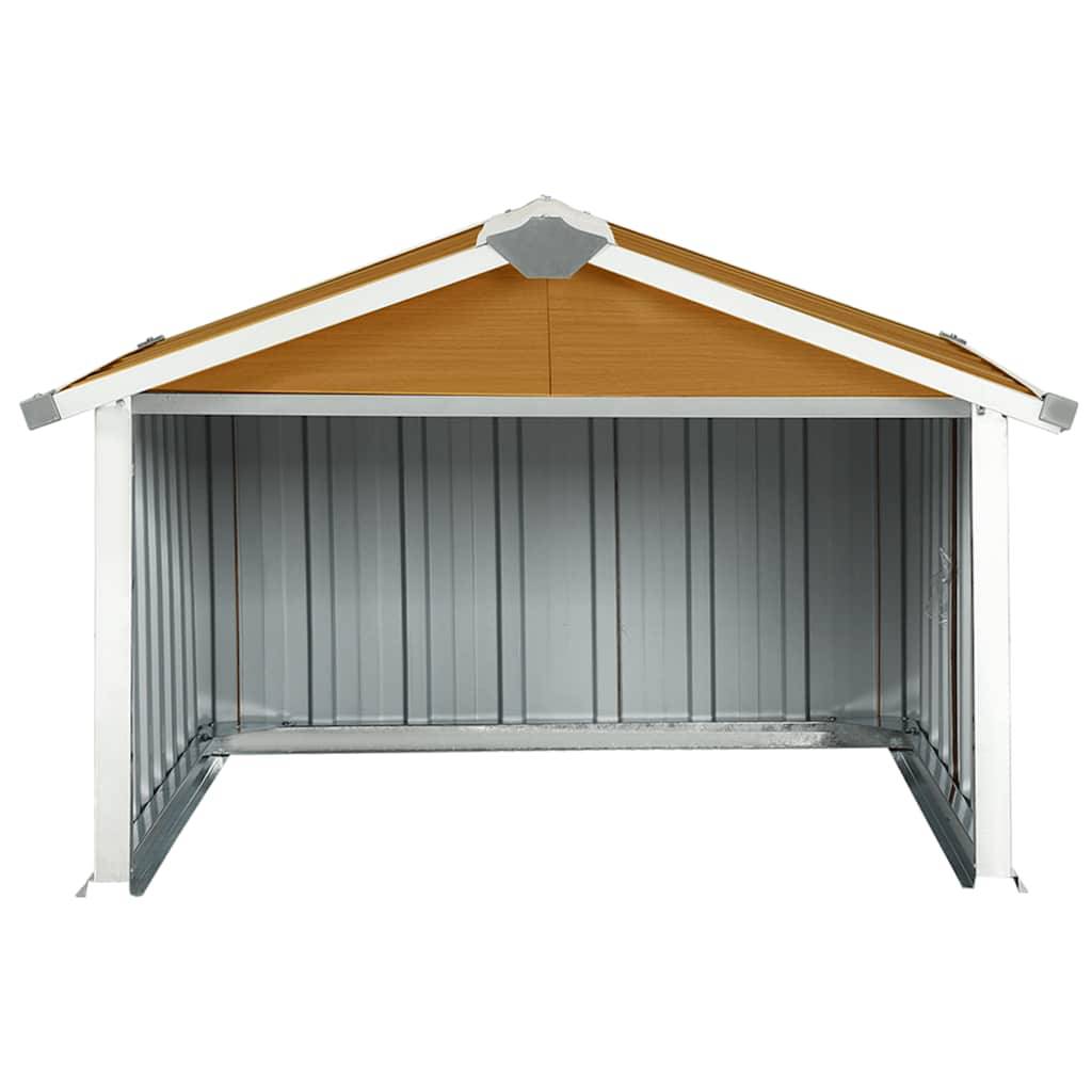Abri pour robot tondeuse acier galvanisé marron 92 x 97 x 63 cm - PANGIVO - Image 4