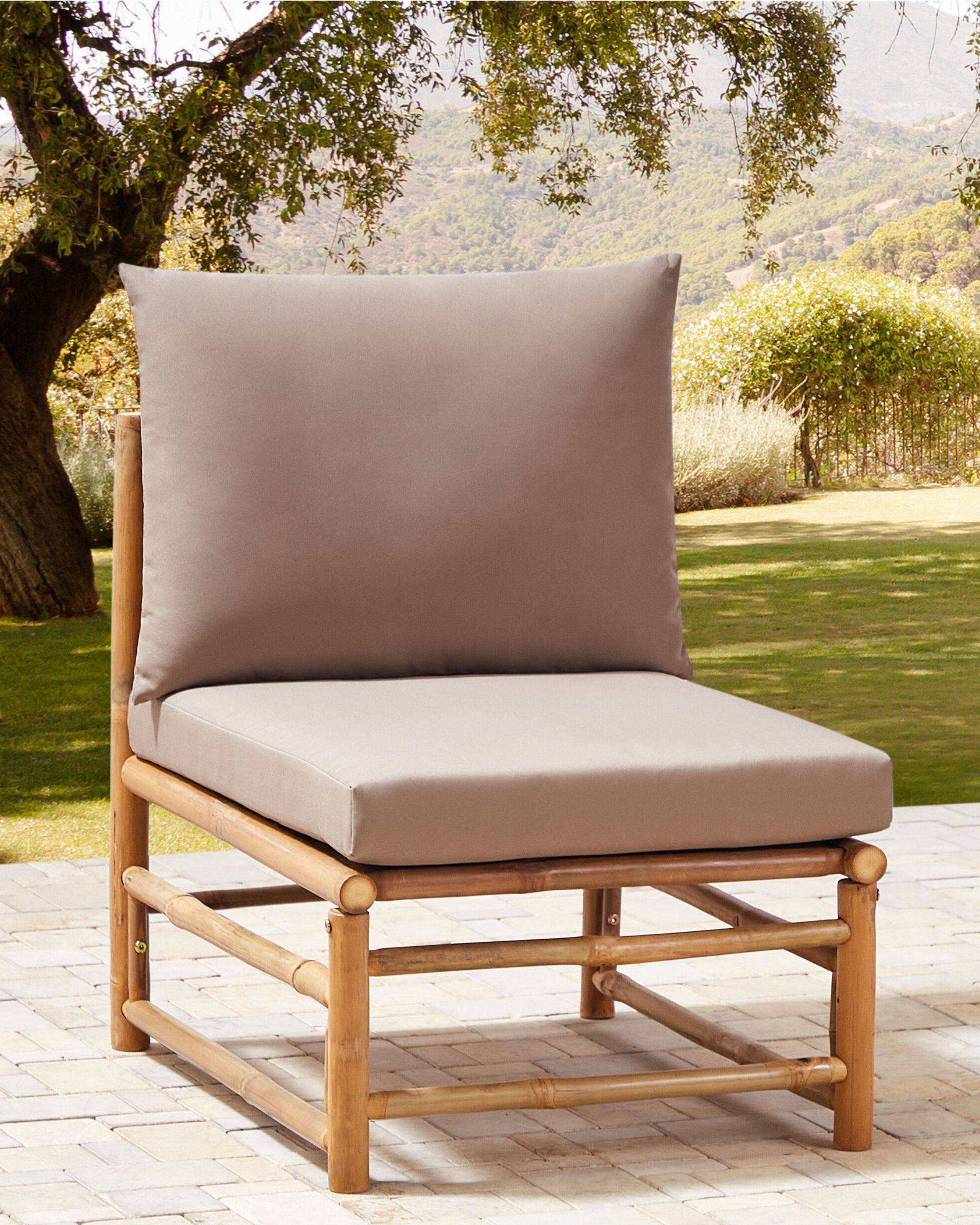 Beliani - Fauteuil Bambou Taupe CERRETO - Beliani - Image 1