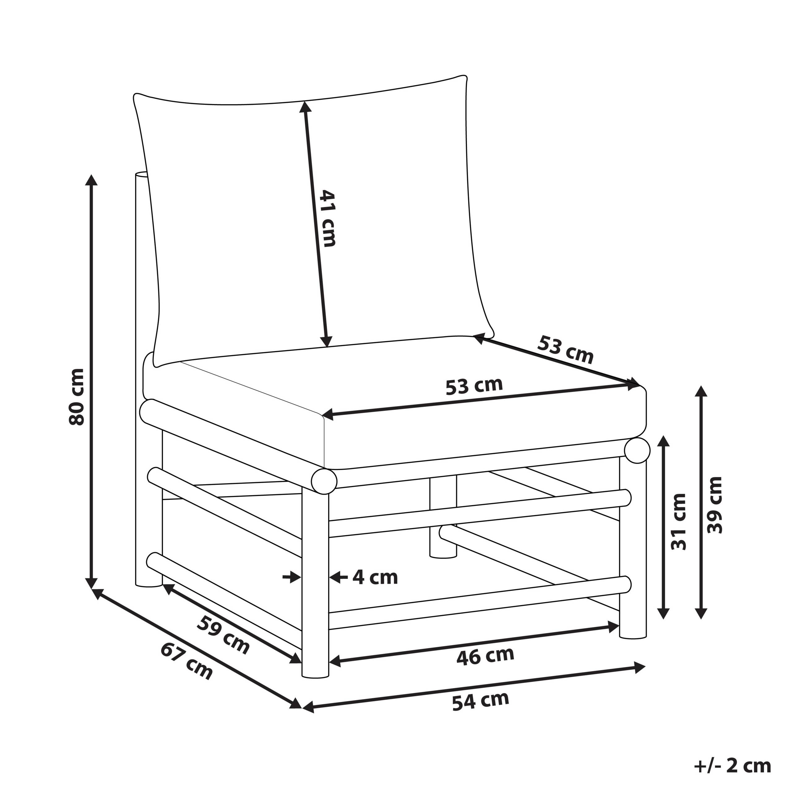 Beliani - Fauteuil Bambou Taupe CERRETO - Beliani - Image 3